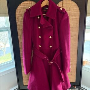 Miss Sixty Maroon Coat with Gold Accents